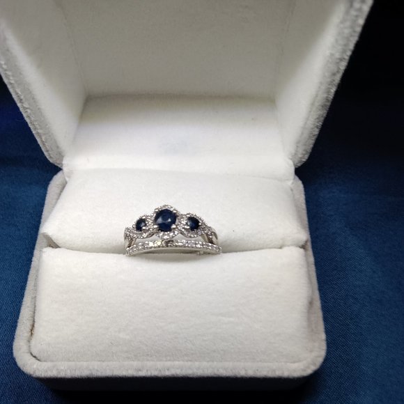 Kay Jewelers Jewelry - Blue Sapphire and diamond Wedding Set